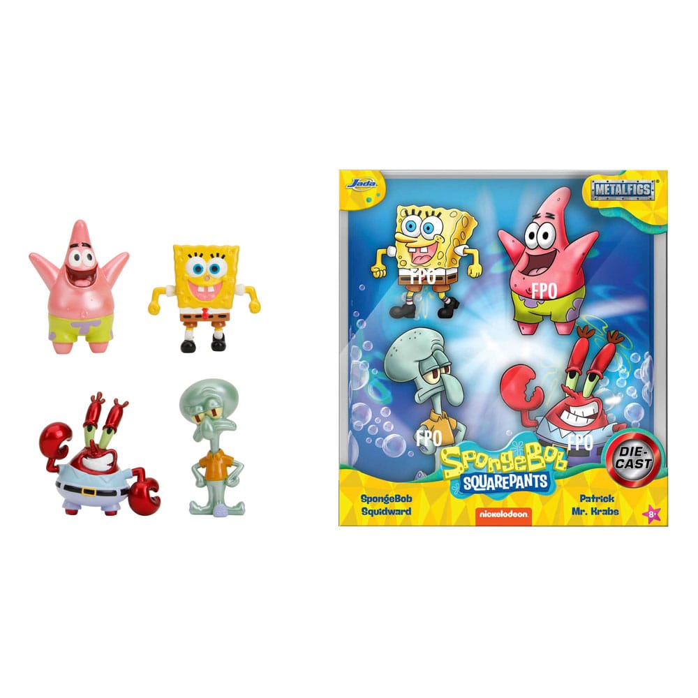 Spongebob Schwammkopf Nano Metalfigs Diecast Minifiguren 4-er Pack Wave 1 4 cm      - Versand: 5-7 Tage nach Bestellung