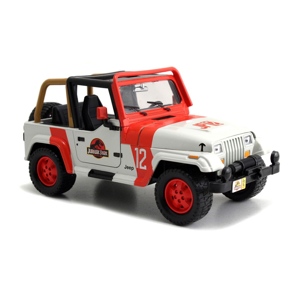 Jurassic World Diecast Modell 1/24 1992 Jeep Wrangler  - Versand: 5-7 Tage nach Bestellung
