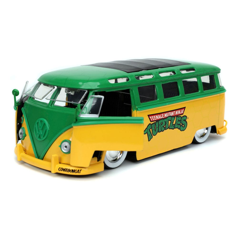 Teenage Mutant Ninja Turtles Diecast Modell 1/24 1962 VW Bus Leonardo - Versand: 5-7 Tage nach Bestellung