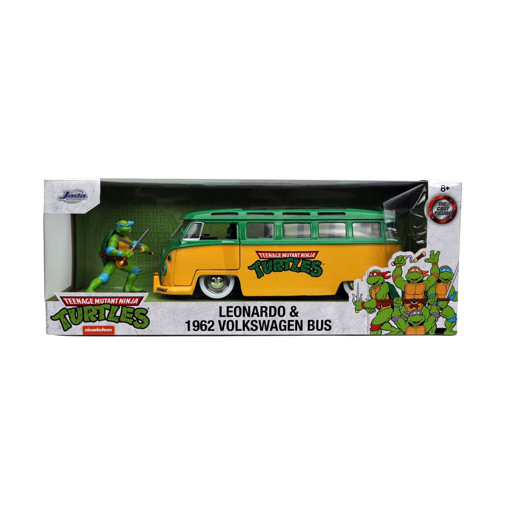 Teenage Mutant Ninja Turtles Diecast Modell 1/24 1962 VW Bus Leonardo - Versand: 5-7 Tage nach Bestellung