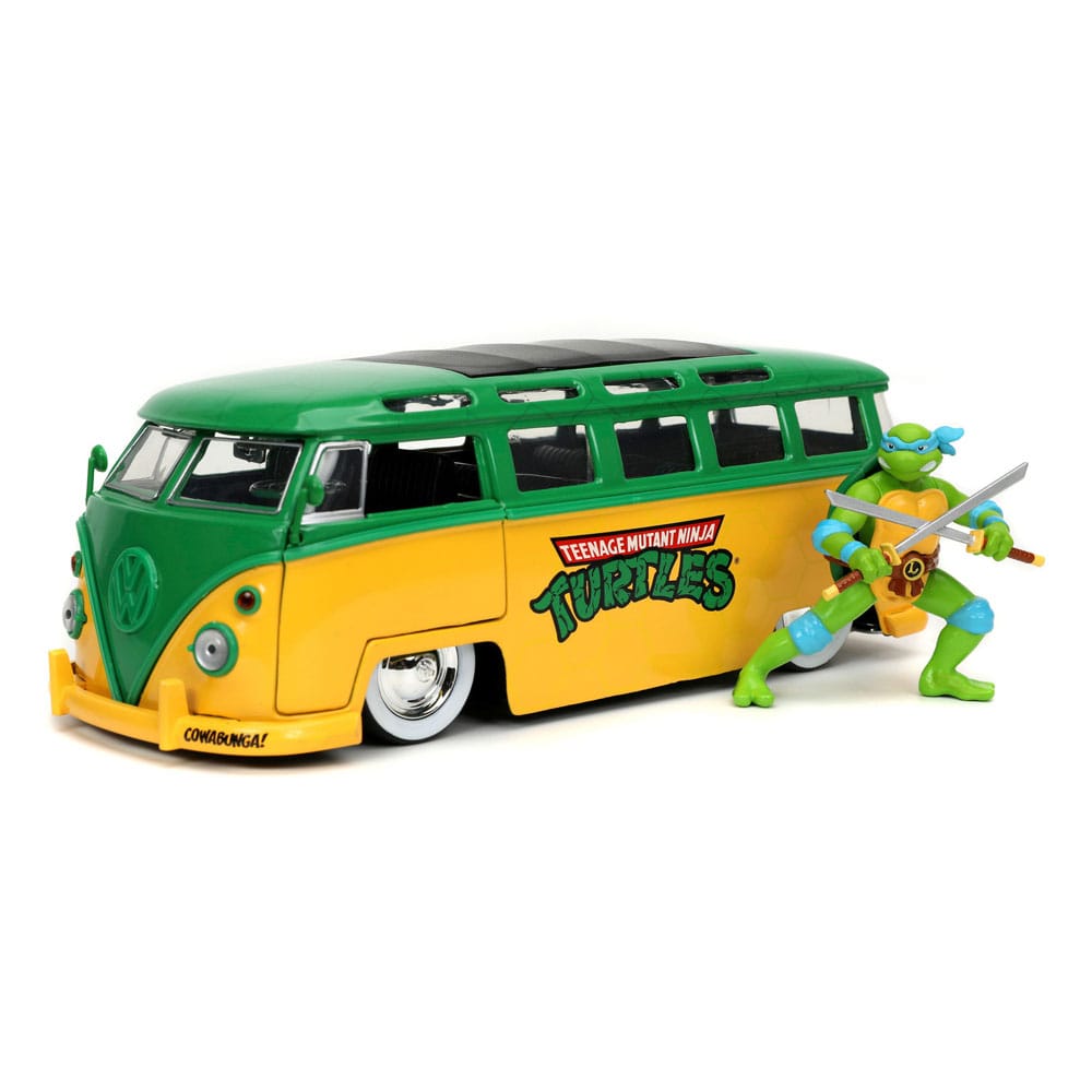 Teenage Mutant Ninja Turtles Diecast Modell 1/24 1962 VW Bus Leonardo - Versand: 5-7 Tage nach Bestellung