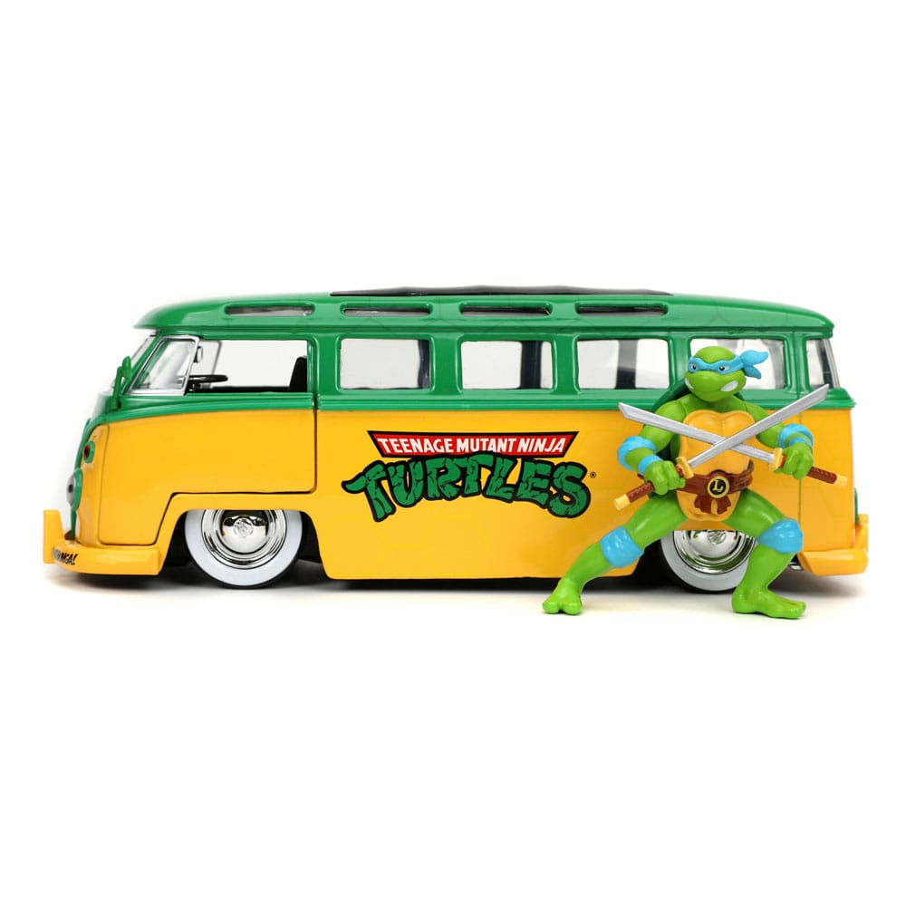 Teenage Mutant Ninja Turtles Diecast Modell 1/24 1962 VW Bus Leonardo - Versand: 5-7 Tage nach Bestellung