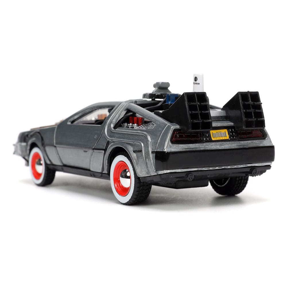 Zurück in die Zukunft III Hollywood Rides Diecast Modell 1/32 DeLorean Time Machine Free Rolling - Preorder - ETA: 01.10.2025