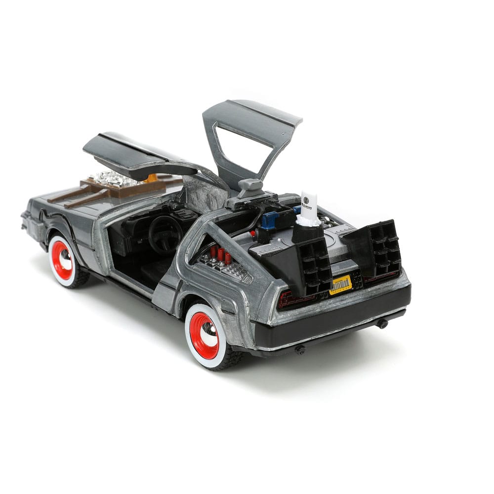 Zurück in die Zukunft III Hollywood Rides Diecast Modell 1/32 DeLorean Time Machine Free Rolling - Preorder - ETA: 01.10.2025
