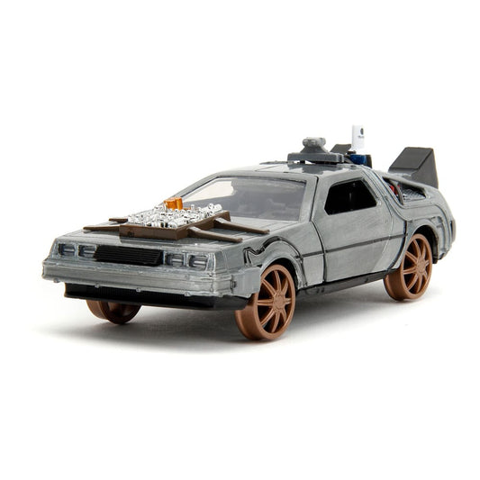 Zurück in die Zukunft III Hollywood Rides Diecast Modell 1/32 DeLorean Time Machine Railroad Wheels - Preorder - ETA: 01.10.2025