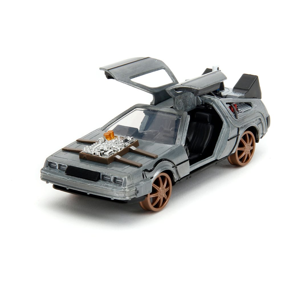 Zurück in die Zukunft III Hollywood Rides Diecast Modell 1/32 DeLorean Time Machine Railroad Wheels - Preorder - ETA: 01.10.2025
