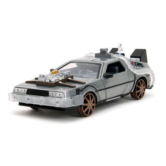 Zurück in die Zukunft III Hollywood Rides Diecast Modell 1/24 DeLorean Time Machine Railroad Wheels - Preorder - ETA: 22.11.2025