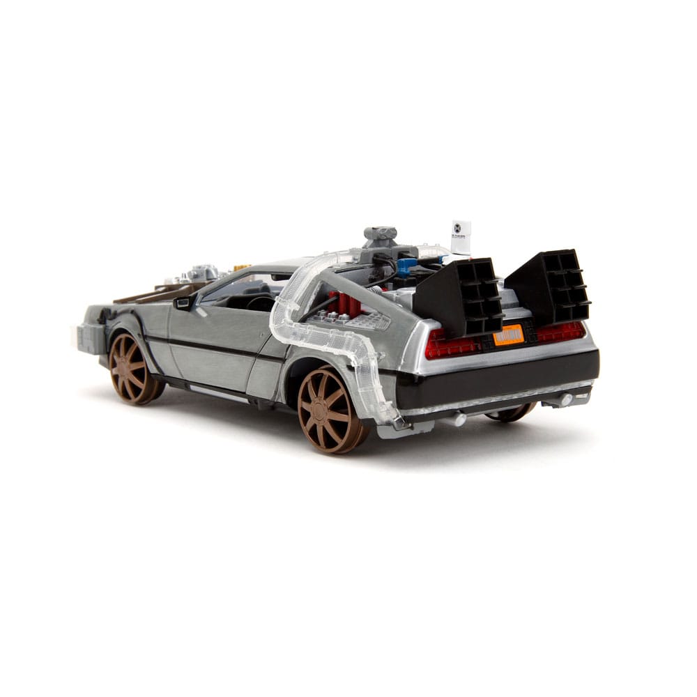 Zurück in die Zukunft III Hollywood Rides Diecast Modell 1/24 DeLorean Time Machine Railroad Wheels - Preorder - ETA: 22.11.2025
