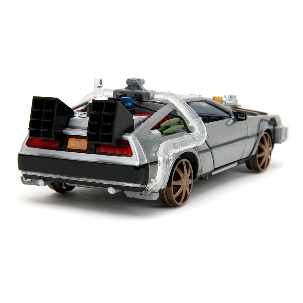 Zurück in die Zukunft III Hollywood Rides Diecast Modell 1/24 DeLorean Time Machine Railroad Wheels - Preorder - ETA: 22.11.2025