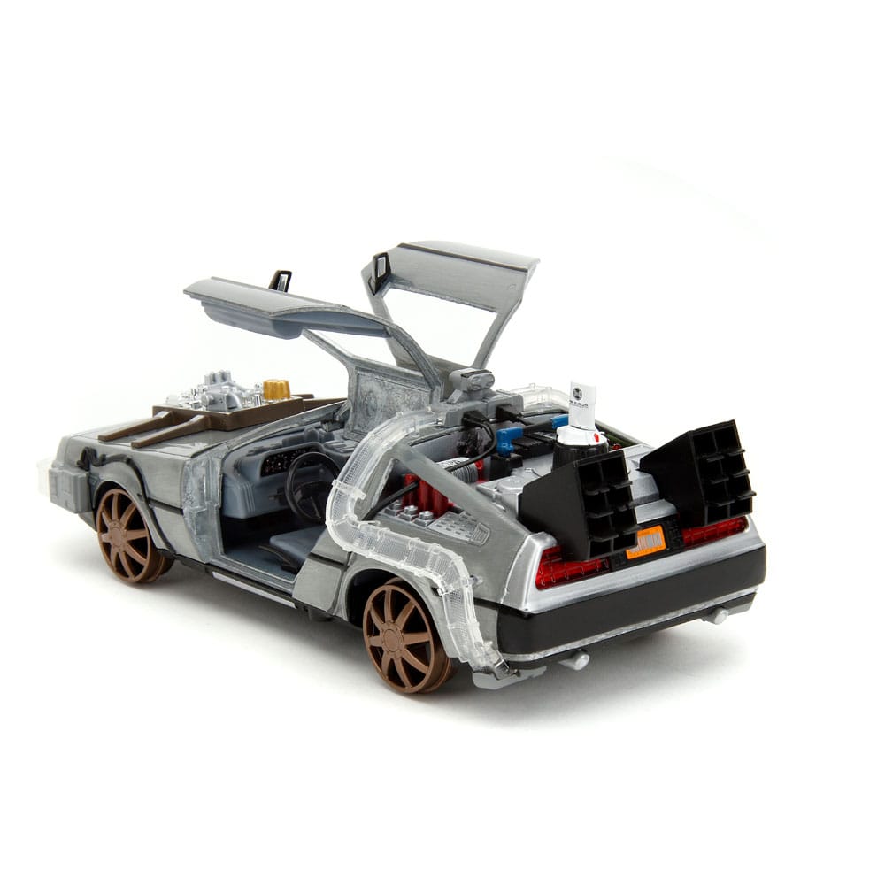 Zurück in die Zukunft III Hollywood Rides Diecast Modell 1/24 DeLorean Time Machine Railroad Wheels - Preorder - ETA: 22.11.2025