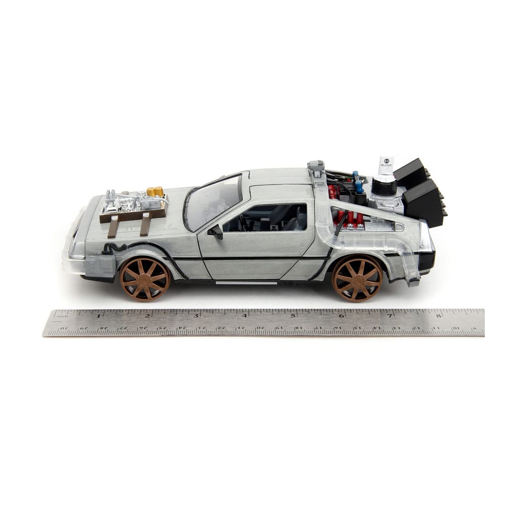 Zurück in die Zukunft III Hollywood Rides Diecast Modell 1/24 DeLorean Time Machine Railroad Wheels - Preorder - ETA: 22.11.2025