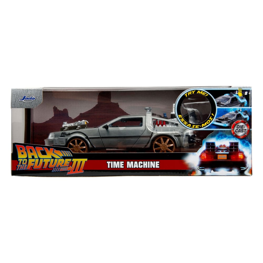 Zurück in die Zukunft III Hollywood Rides Diecast Modell 1/24 DeLorean Time Machine Railroad Wheels - Preorder - ETA: 22.11.2025