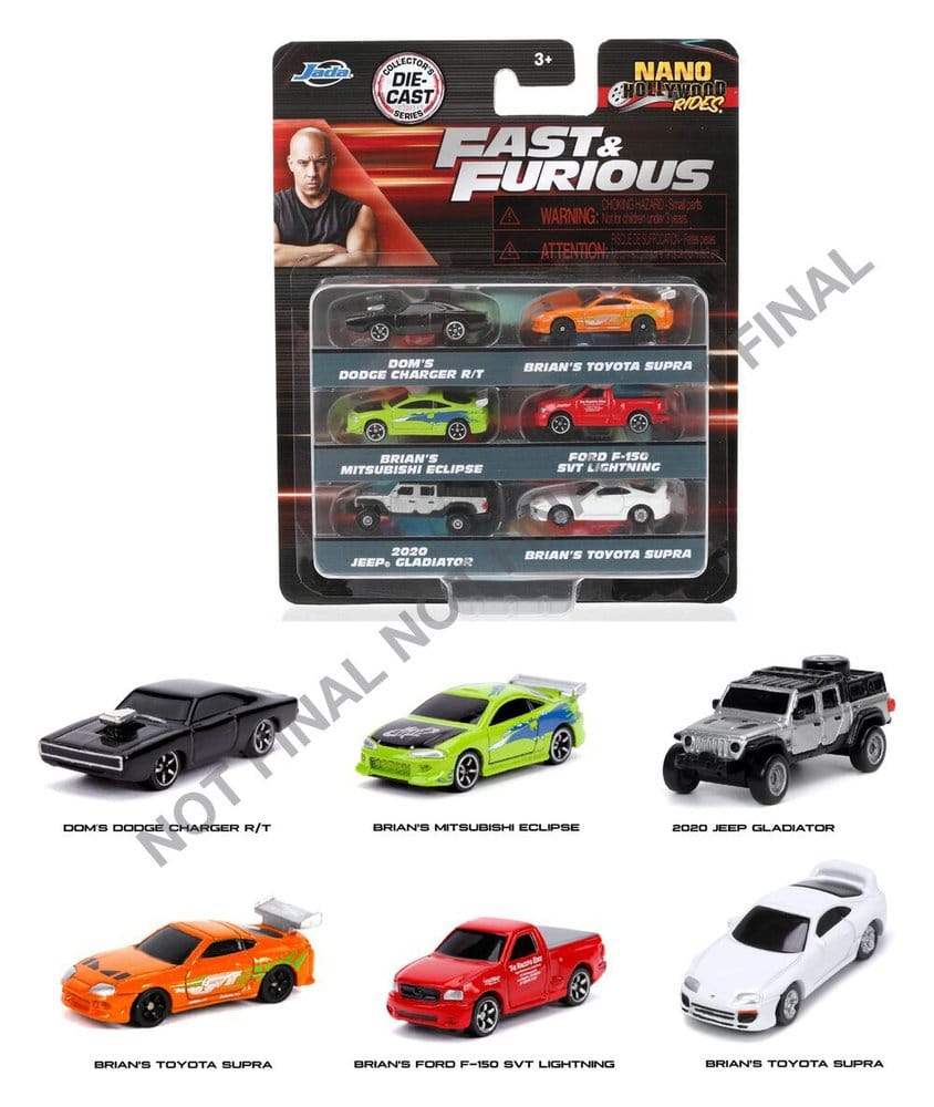 Fast & Furious 6er-Pack Nano Cars - Versand: 7 Tage nach Bestellung