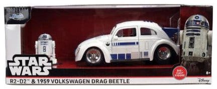 Star Wars Diecast Modell 1:24 R2-D2 1959 VW Drag Beetle - Versand: 7 Tage nach Bestellung