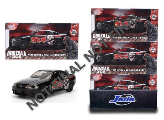 Godzilla Diecast Modell 1:32 Nissan Skyline GT-R R33 Sortiment (6) - Preorder - ETA: 25.08.2026