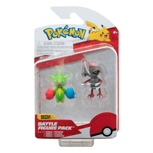 Pokémon Battle Figure Pack Minifiguren 2er-Pack Gladiantri, Roselia 5 cm - Versand: 7 Tage nach Bestellung