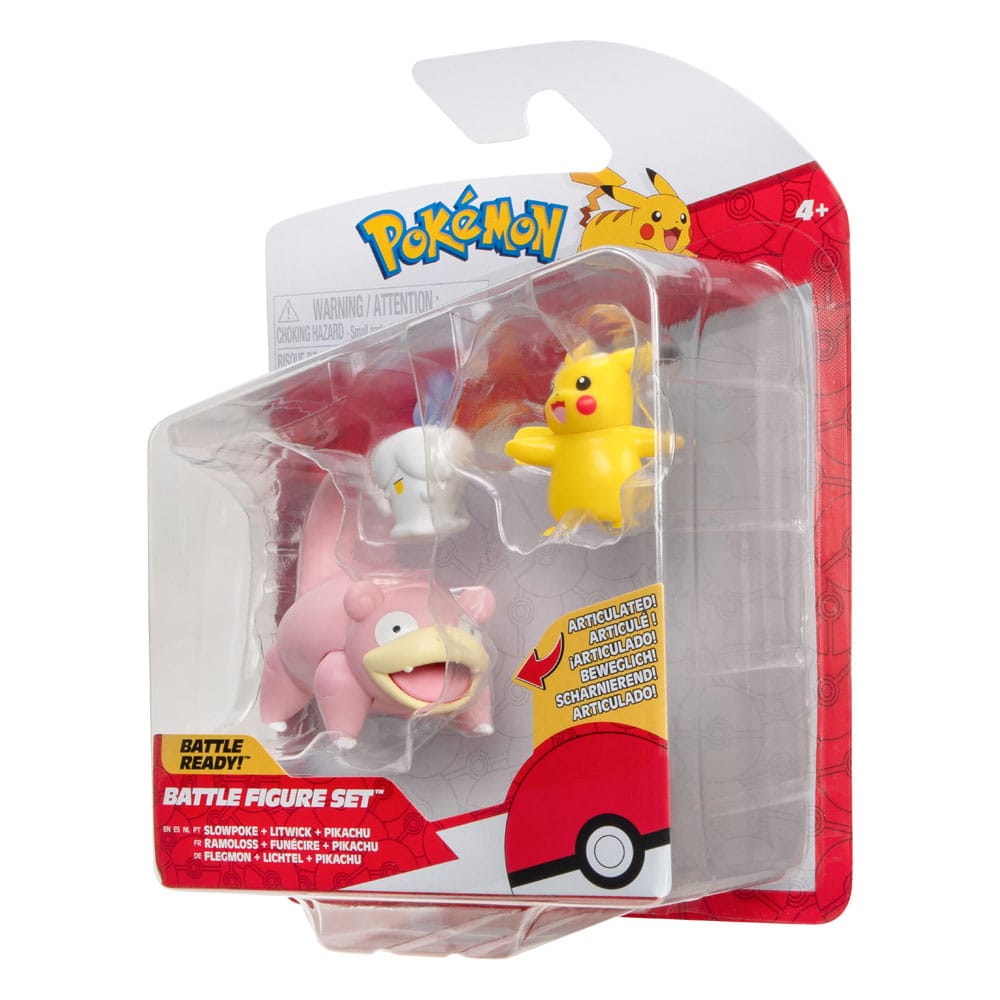 Pokémon Battle Figure Set Figuren 3er-Pack Pikachu (Weiblich), Lichtel, Flegmon 5 cm  - Preorder - ETA: 08.11.2025