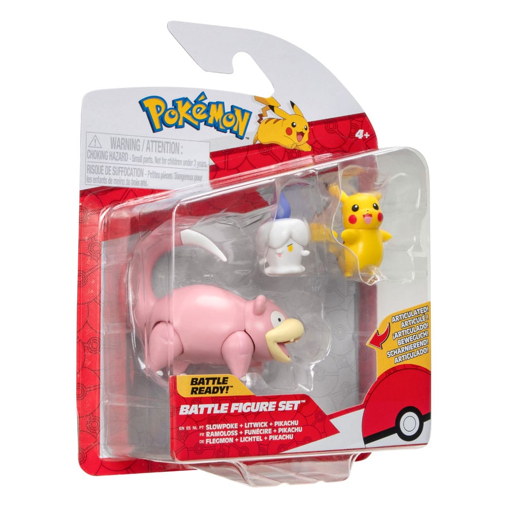 Pokémon Battle Figure Set Figuren 3er-Pack Pikachu (Weiblich), Lichtel, Flegmon 5 cm  - Preorder - ETA: 08.11.2025