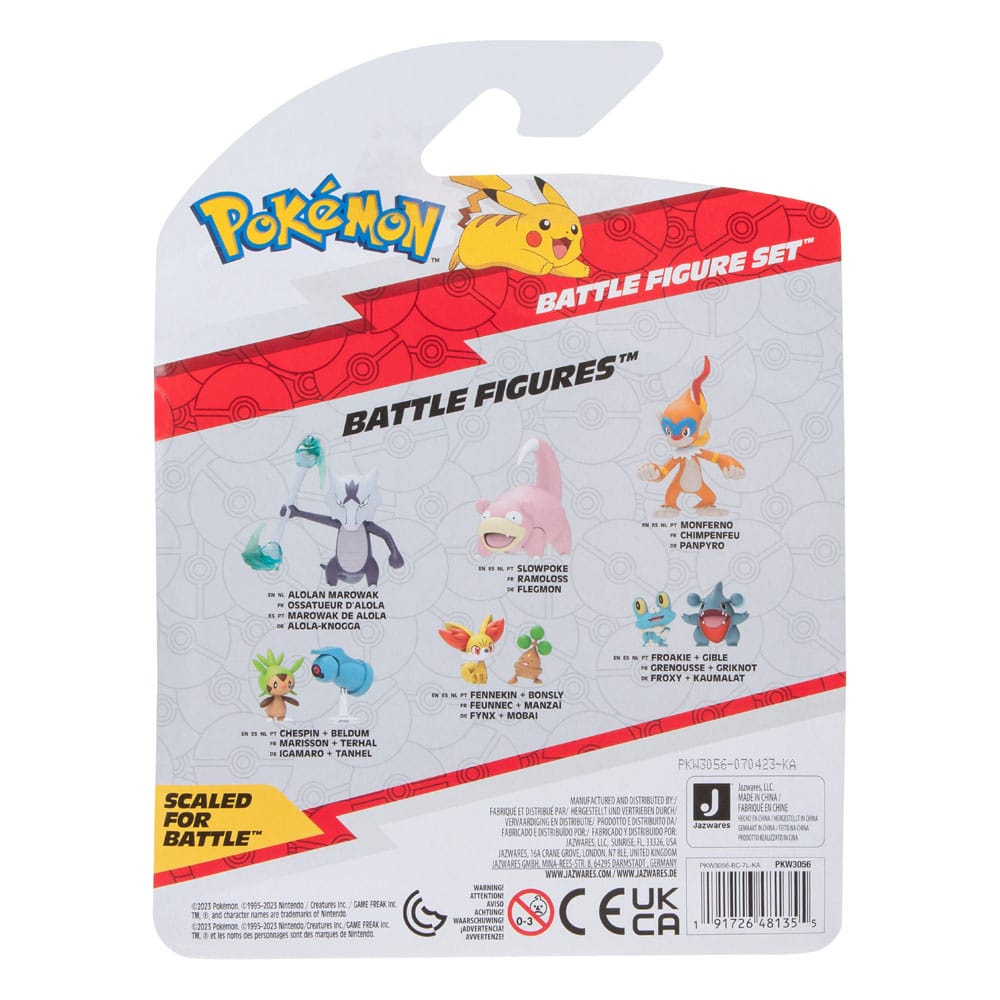 Pokémon Battle Figure Set Figuren 3er-Pack Pikachu (Weiblich), Lichtel, Flegmon 5 cm  - Preorder - ETA: 08.11.2025