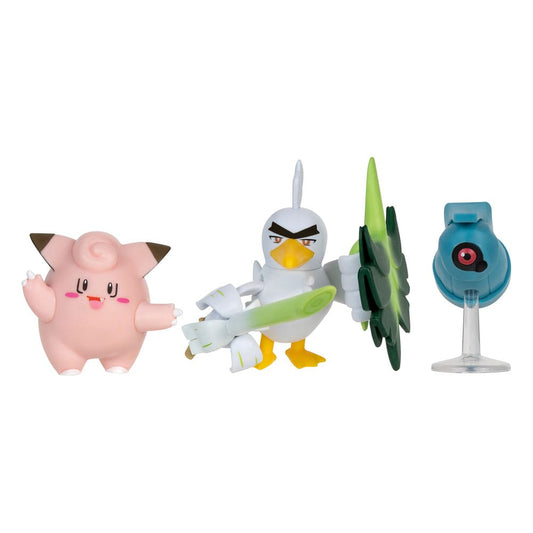 Pokémon Battle Figure Set Figuren 3er-Pack Piepi, Tanhel, Lauchzelot 5 cm  - Versand: 5-7 Tage nach Bestellung