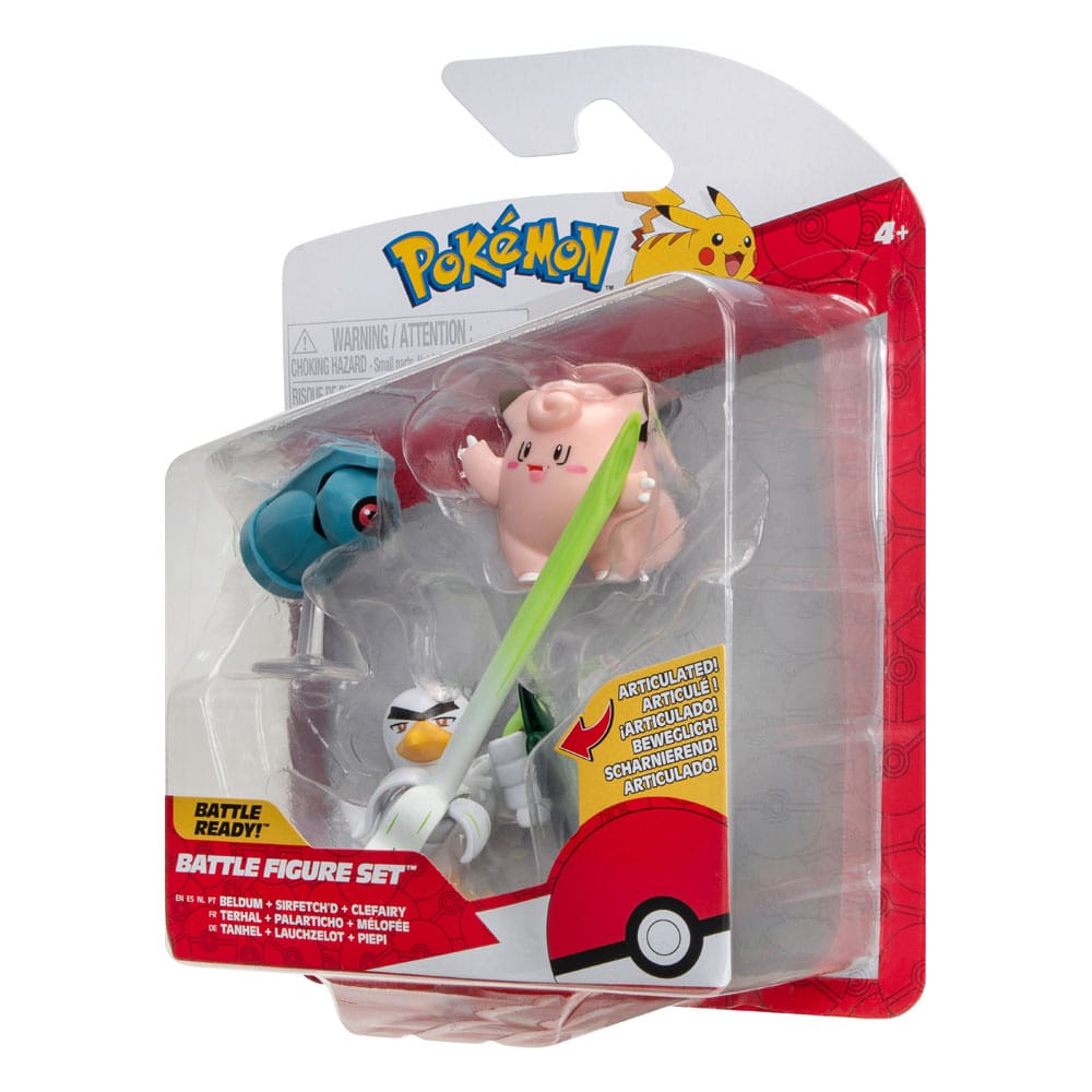 Pokémon Battle Figure Set Figuren 3er-Pack Piepi, Tanhel, Lauchzelot 5 cm  - Versand: 5-7 Tage nach Bestellung