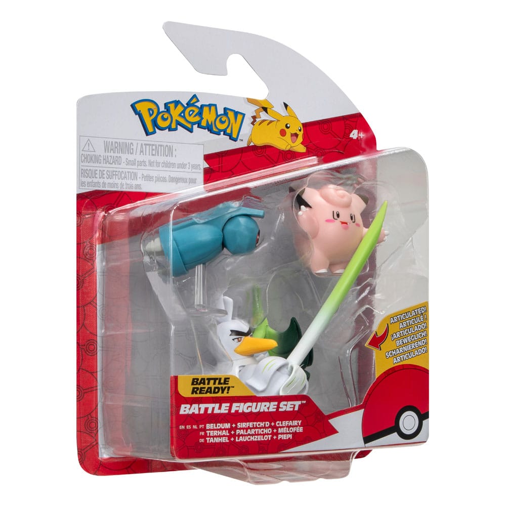 Pokémon Battle Figure Set Figuren 3er-Pack Piepi, Tanhel, Lauchzelot 5 cm  - Versand: 5-7 Tage nach Bestellung