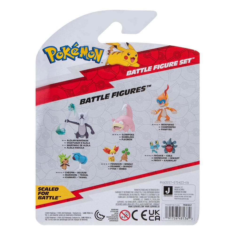 Pokémon Battle Figure Set Figuren 3er-Pack Piepi, Tanhel, Lauchzelot 5 cm  - Versand: 5-7 Tage nach Bestellung