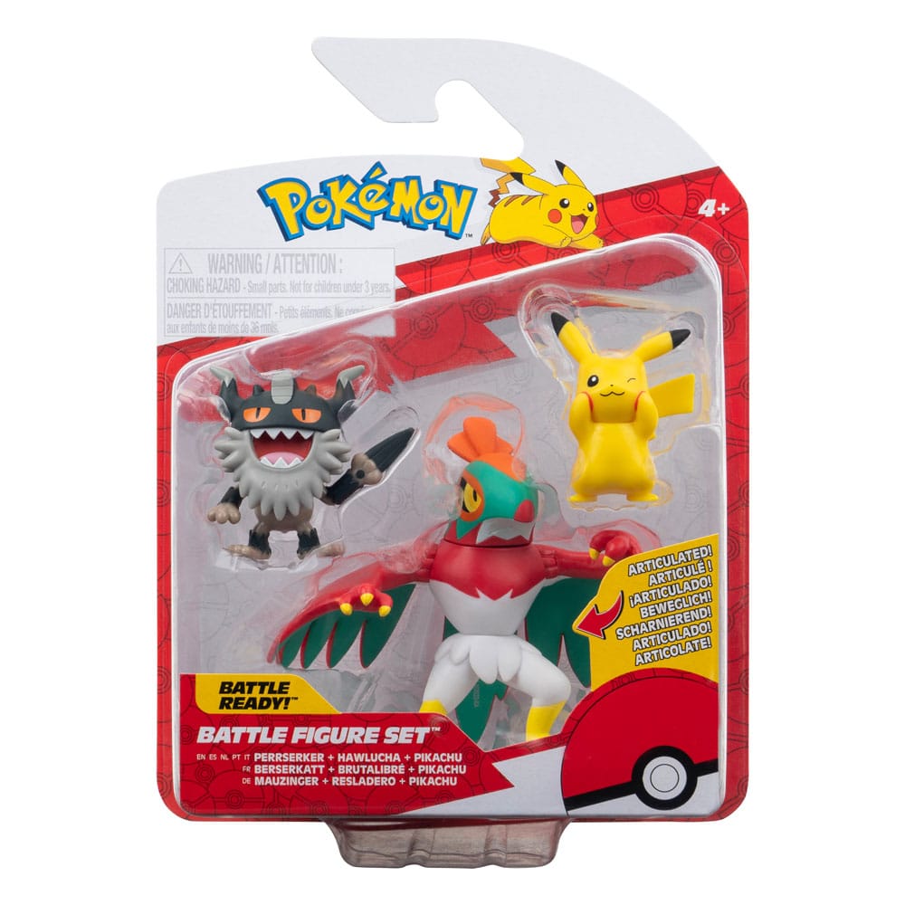 Pokémon Battle Figure Set Figuren 3er-Pack Pikachu #8, Mauzinger, Resladero 5 cm   - Preorder - ETA: 09.12.2025