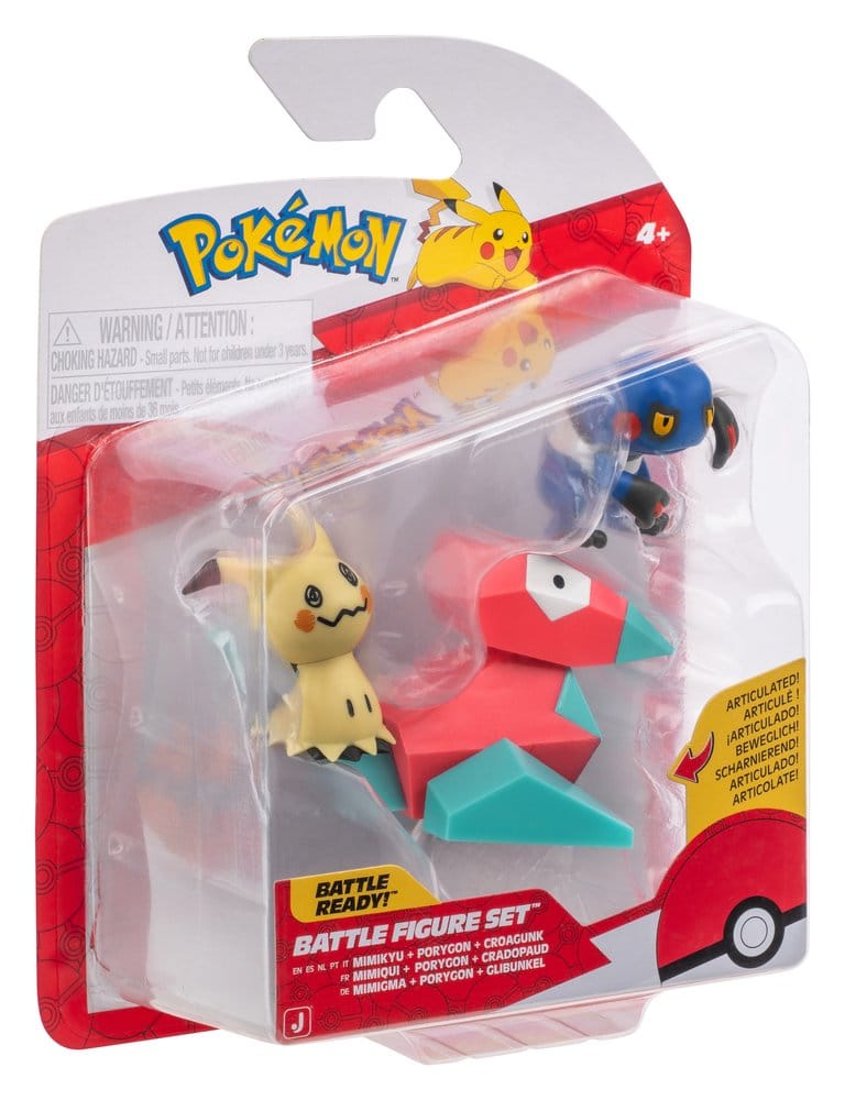 Pokémon Battle Figure Actionfiguren 3er-Pack Mimigma, Porygon & Glibunkel - Preorder - ETA: 25.09.2026