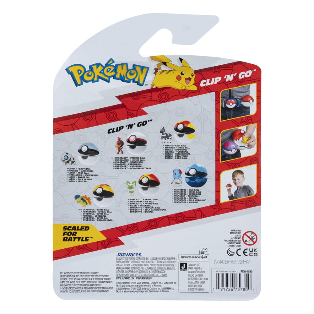 Pokémon Clip'n'Go Poké Balls Elezeba & Turboball - Versand: 5-7 Tage nach Bestellung