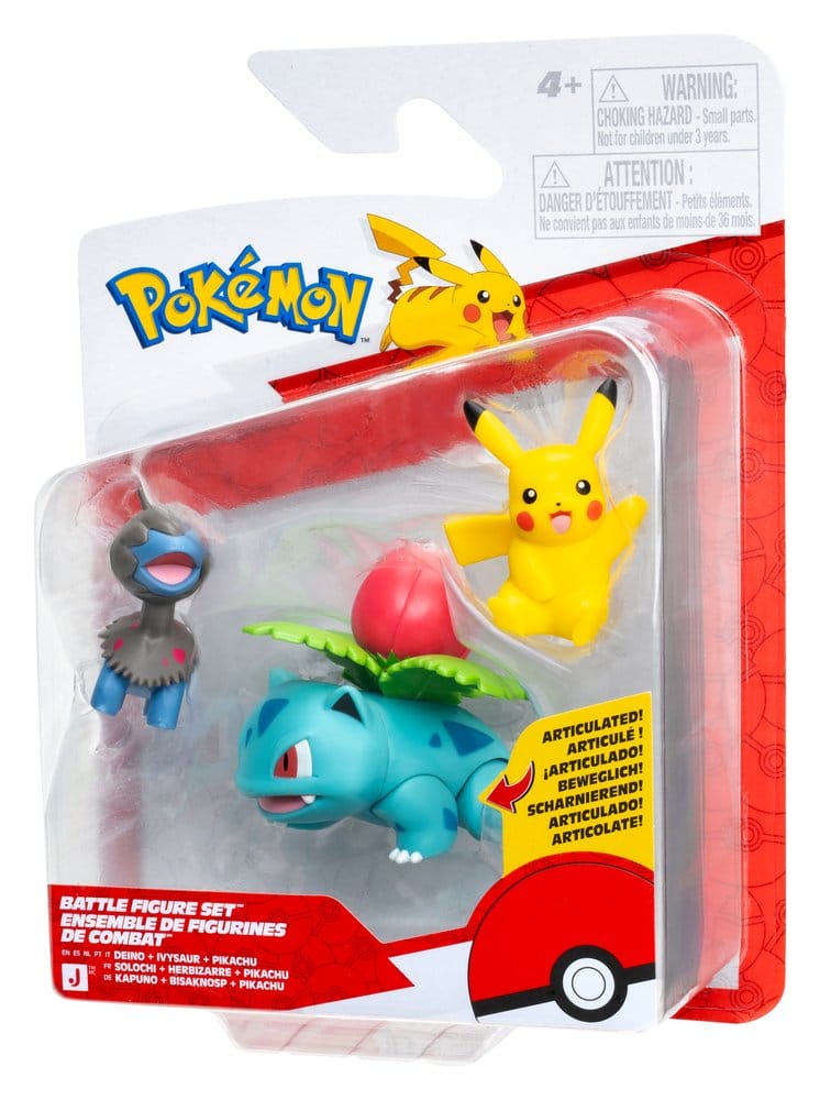 Pokémon Battle Figure Set Actionfiguren Pikachu, Kapuno & Bisaknosp (3er-Pack) - Preorder - ETA: 25.10.2026