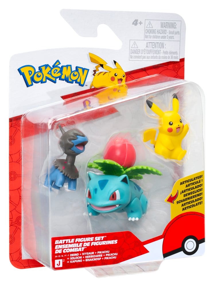 Pokémon Battle Figure Set Actionfiguren Pikachu, Kapuno & Bisaknosp (3er-Pack) - Preorder - ETA: 25.10.2026