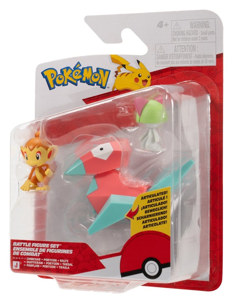 Pokémon Battle Figure Set Actionfiguren Panflam, Trasla & Porygon (3er-Pack) - Preorder - ETA: 25.01.2027