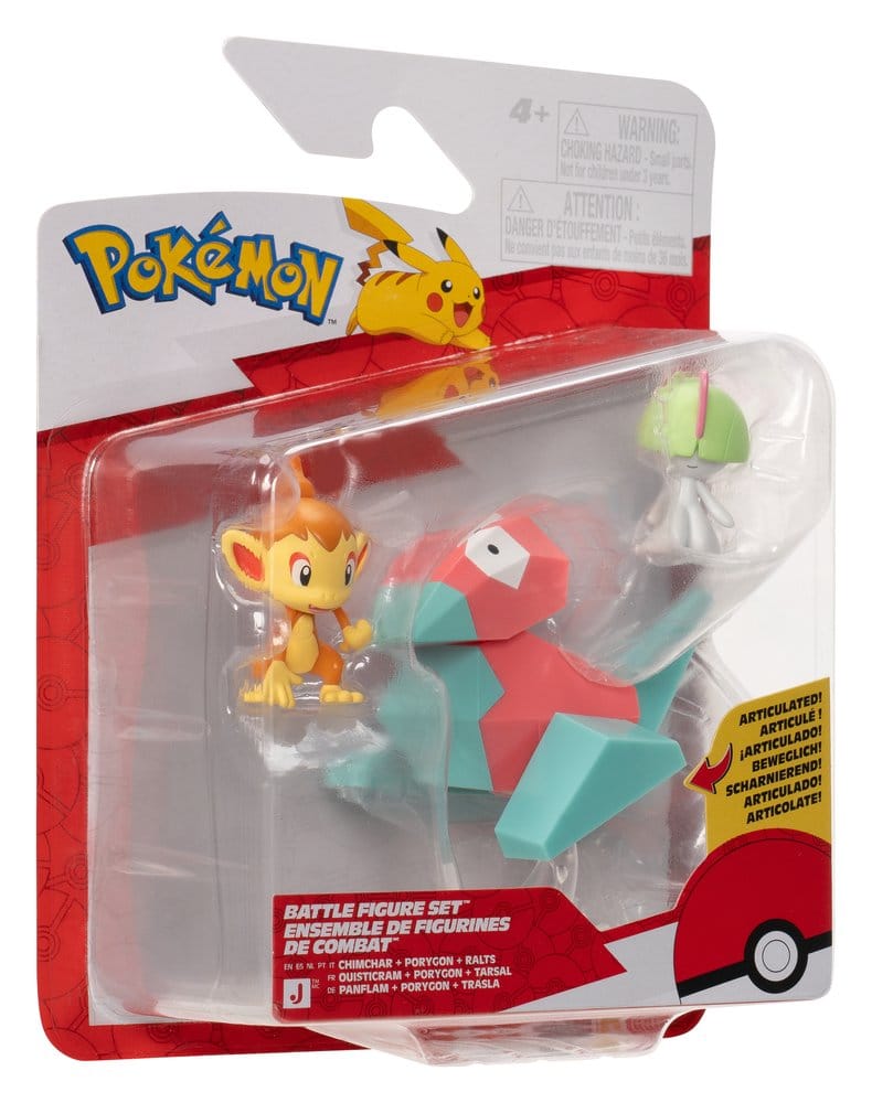 Pokémon Battle Figure Set Actionfiguren Panflam, Trasla & Porygon (3er-Pack) - Preorder - ETA: 25.01.2027