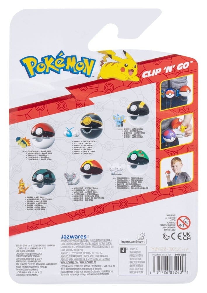 Pokémon Clip 'n' Go Actionfigur Feurigel & Pokéball - Preorder - ETA: 25.09.2026