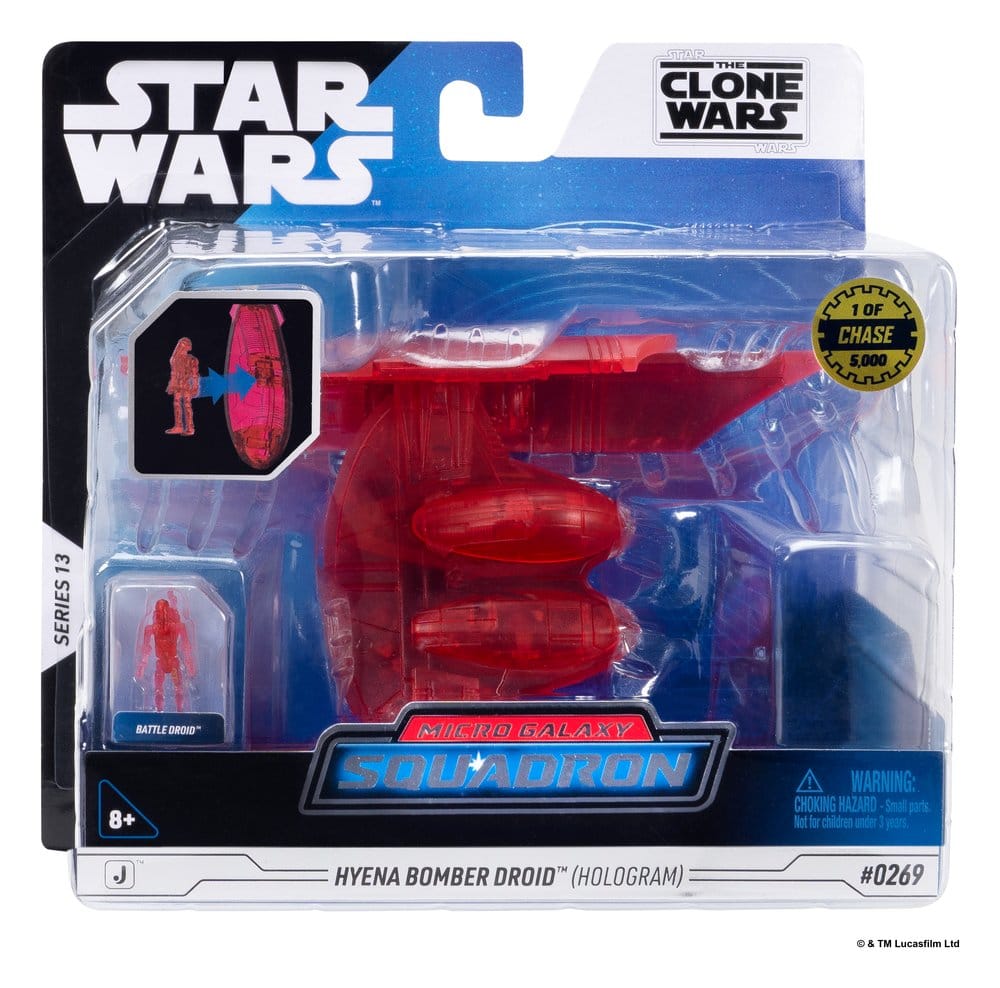 Star Wars Mittelgroßes Fahrzeug & Figuren Set Hyänen-Bomber (Rotes Hologramm) & Kampfdroide (Chase) - Preorder - ETA: 25.11.2026