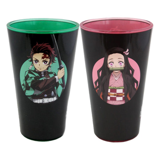 Demon Slayer Trinkgläser 2er-Pack Tanjiro & Nezuko 473 ml - Preorder - ETA: 25.09.2025