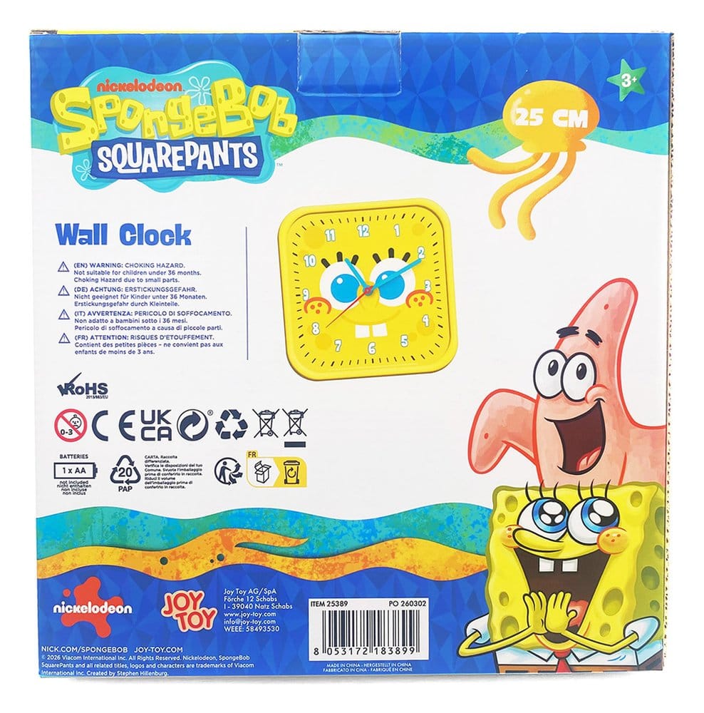 Spongebob Wanduhr quadratisch Spongebob - Preorder - ETA: 25.10.2026