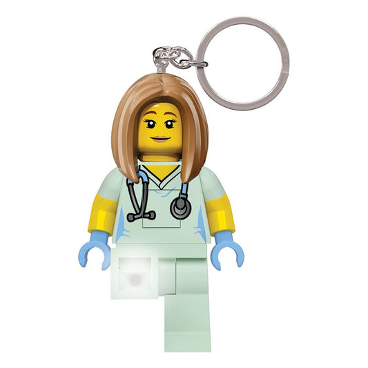 LEGO Classic Schlüsselanhänger mit Leuchtfunktion Krankenschwester 8 cm   - Versand: 5-7 Tage nach Bestellung