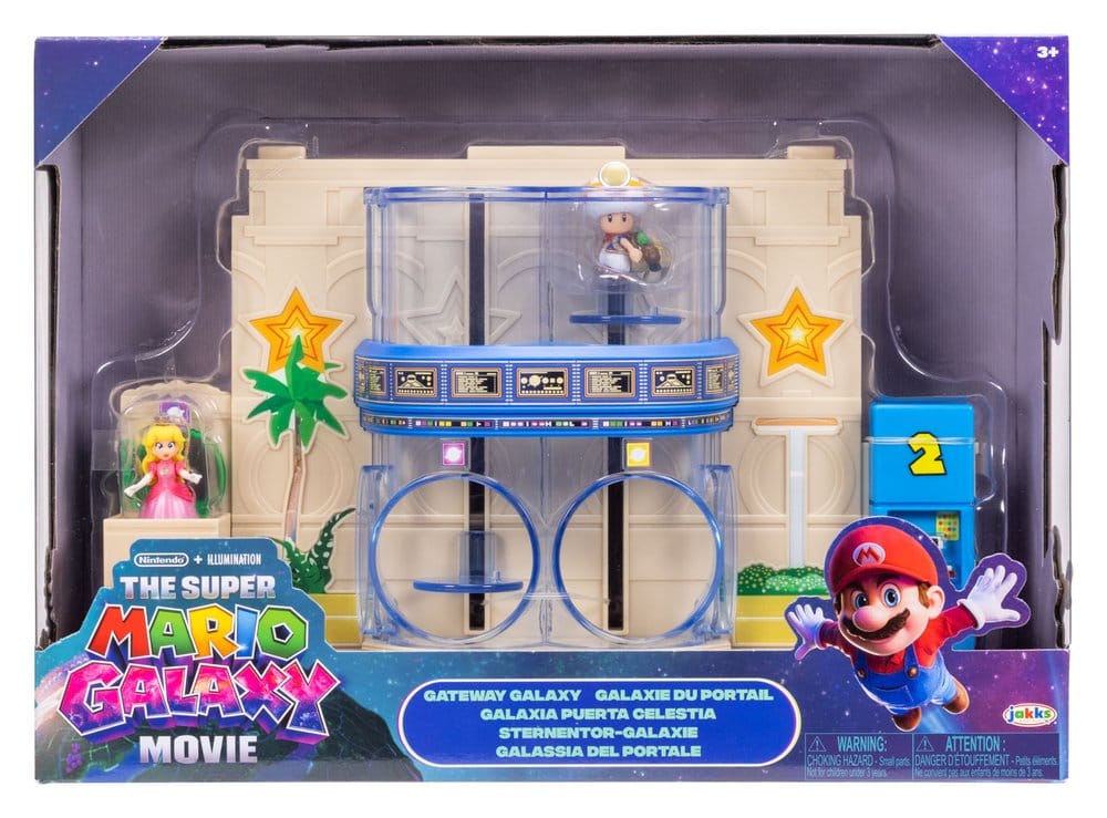 Der Super Mario Galaxy Film Diorama mit 2 Minifiguren Sternentor-Galaxie - Versand: 7 Tage nach Bestellung