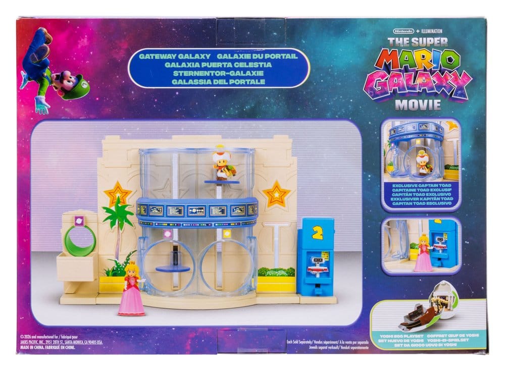 Der Super Mario Galaxy Film Diorama mit 2 Minifiguren Sternentor-Galaxie - Versand: 7 Tage nach Bestellung