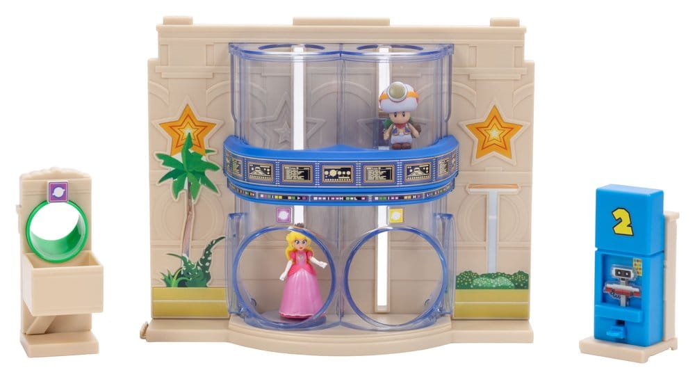 Der Super Mario Galaxy Film Diorama mit 2 Minifiguren Sternentor-Galaxie - Versand: 7 Tage nach Bestellung