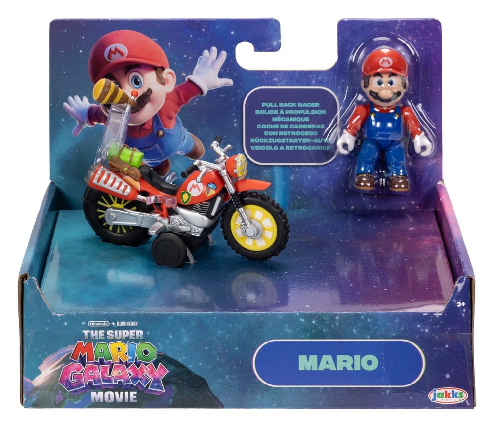 Der Super Mario Galaxy Film Actionfigur mit Rückziehmotorrad Mario 6 cm - Versand: 7 Tage nach Bestellung
