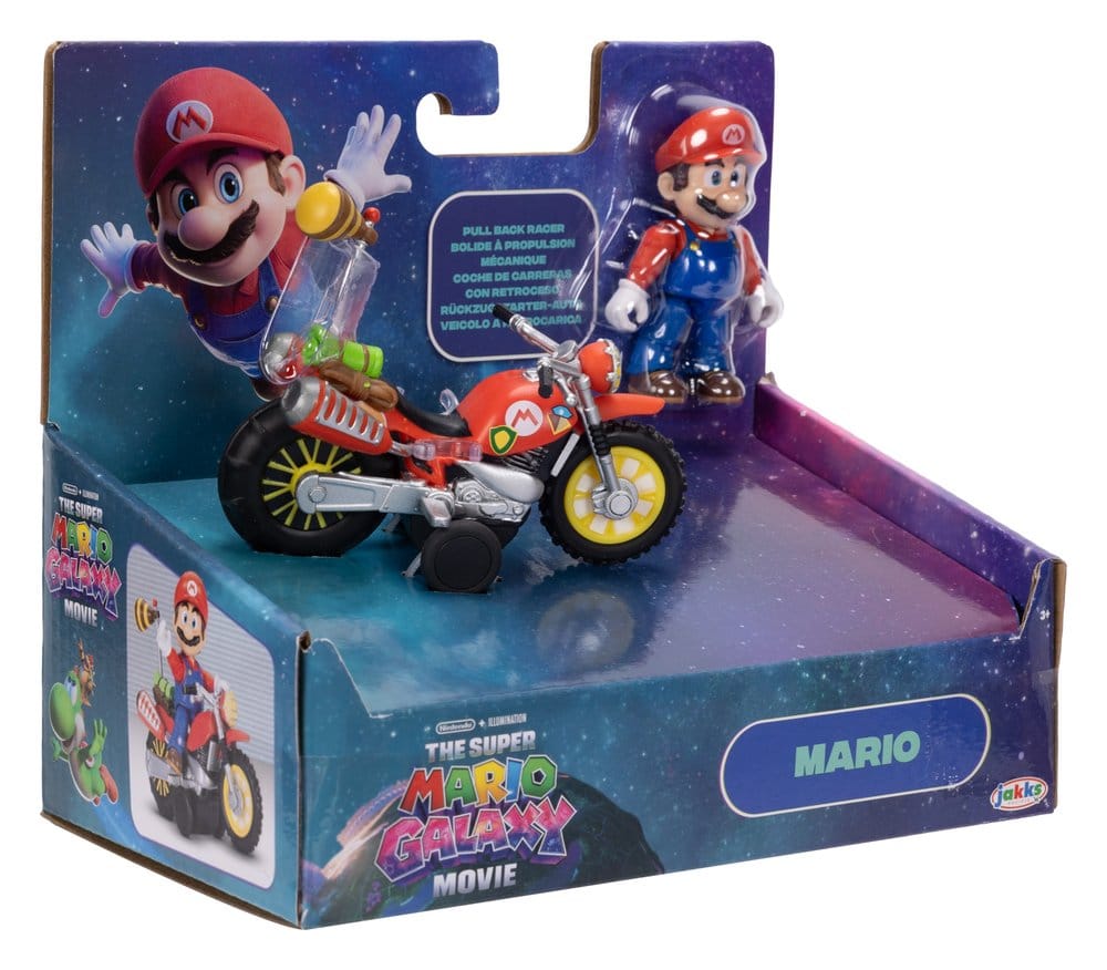 Der Super Mario Galaxy Film Actionfigur mit Rückziehmotorrad Mario 6 cm - Versand: 7 Tage nach Bestellung