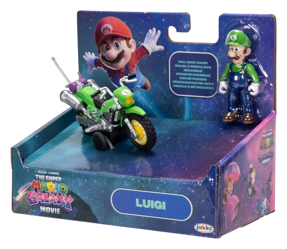 Der Super Mario Galaxy Film Actionfigur mit Rückziehmotorrad Luigi 6 cm - Versand: 7 Tage nach Bestellung