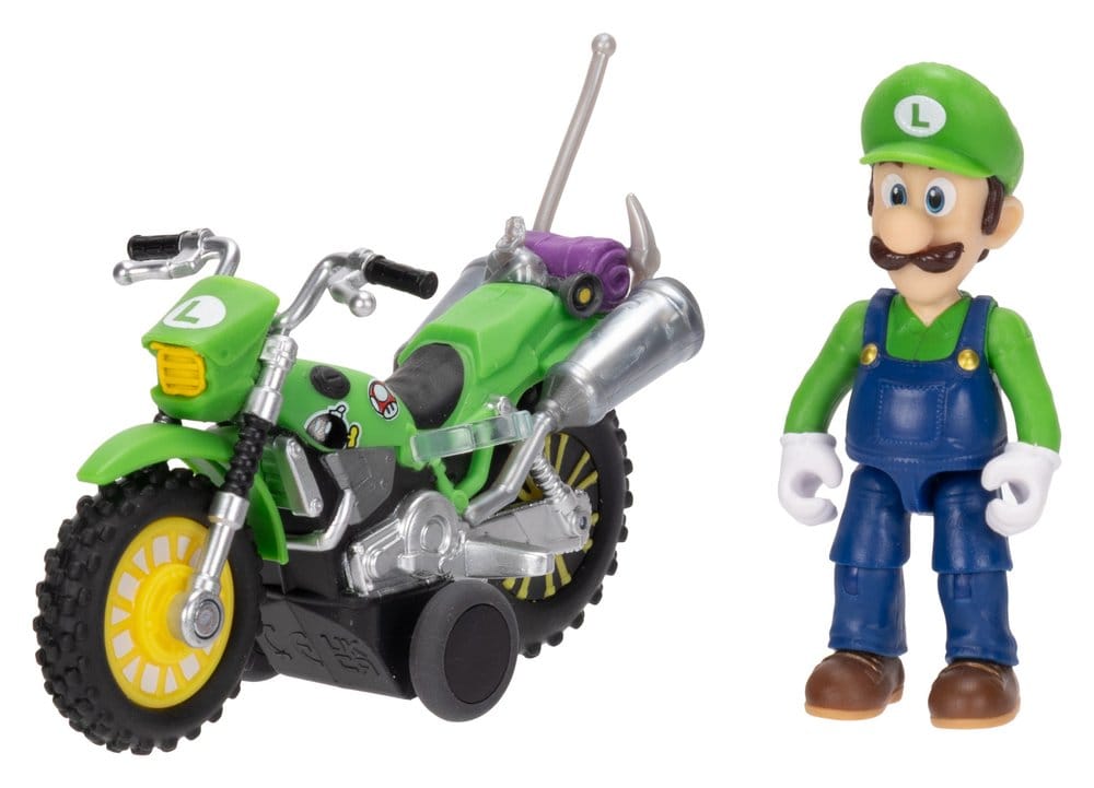 Der Super Mario Galaxy Film Actionfigur mit Rückziehmotorrad Luigi 6 cm - Versand: 7 Tage nach Bestellung