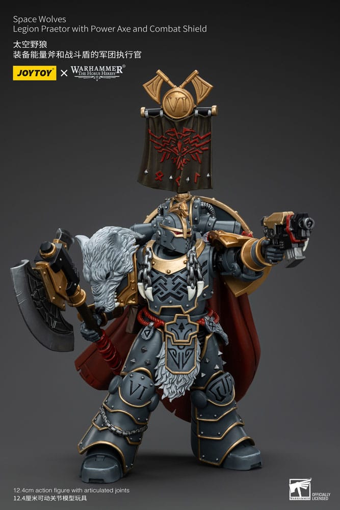 Warhammer The Horus Heresy Actionfigur 1/18 Space Wolves Legion Praetor with Power Axe and Combat Shield 12 cm - Preorder - ETA: 25.11.2025