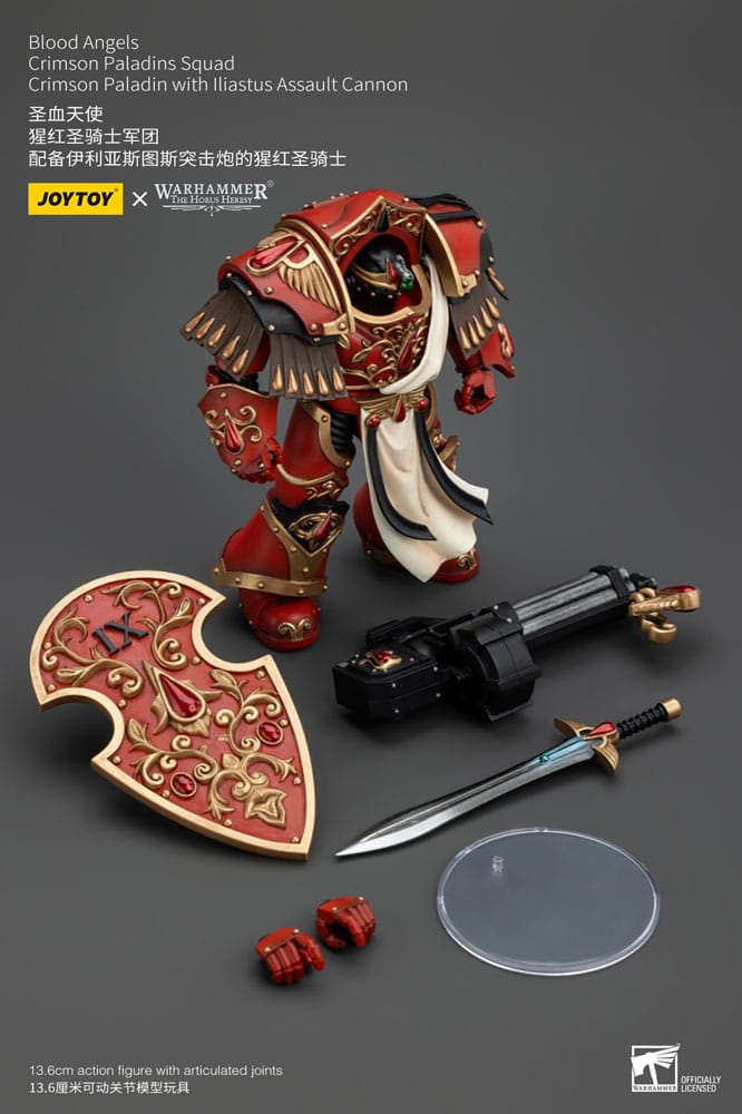 Warhammer The Horus Heresy Actionfigur 1/18 Blood Angels Crimson Paladins Squad Crimson Paladin with Iliastus Assault Cannon 14 cm    - Versand: 5-7 Tage nach Bestellung