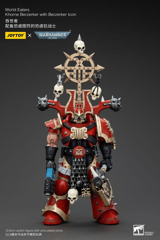 Warhammer 40k Actionfigur 1/18 World Eaters Khorne Berzerker with Berzerker lcon 13 cm           - Versand: 5-7 Tage nach Bestellung