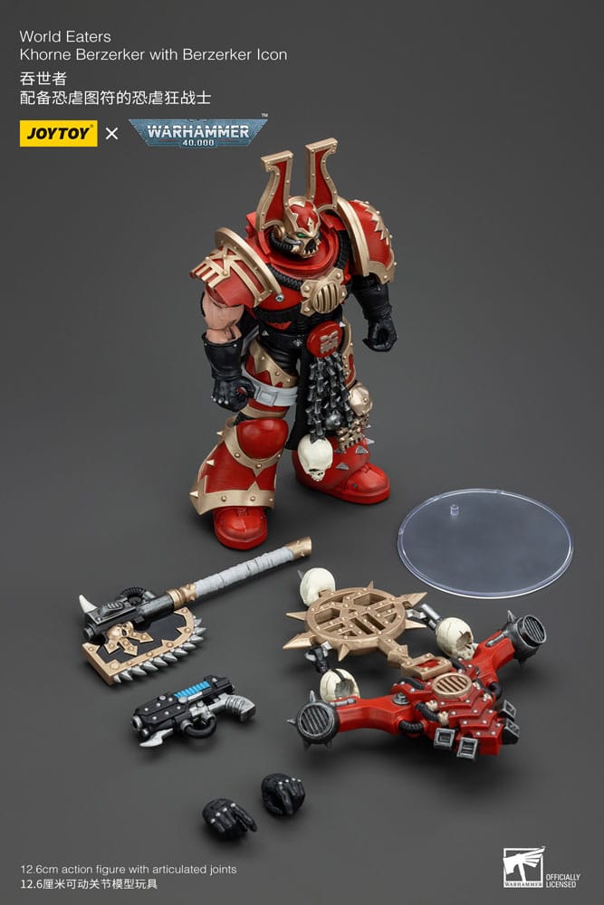 Warhammer 40k Actionfigur 1/18 World Eaters Khorne Berzerker with Berzerker lcon 13 cm           - Versand: 5-7 Tage nach Bestellung